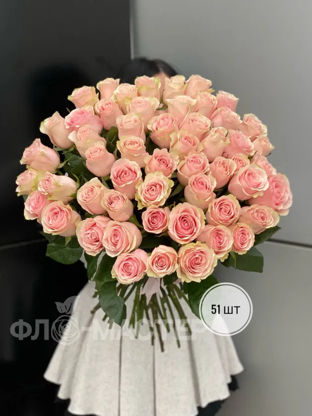 Розовые розы Эквадор 50 см (51шт, 75шт, 101шт)