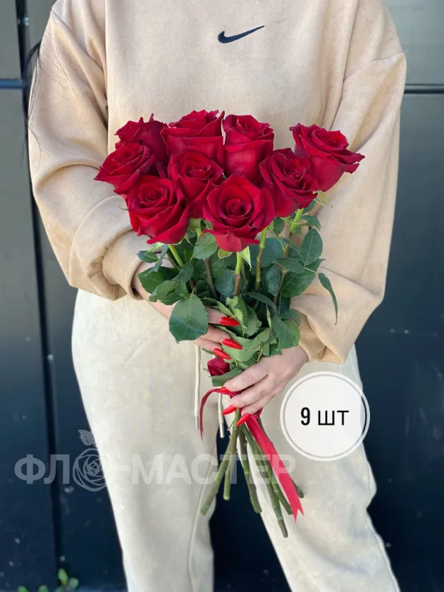 Красные розы Эквадор 60 см (1шт, 3шт, 5шт, 7шт, 9шт)