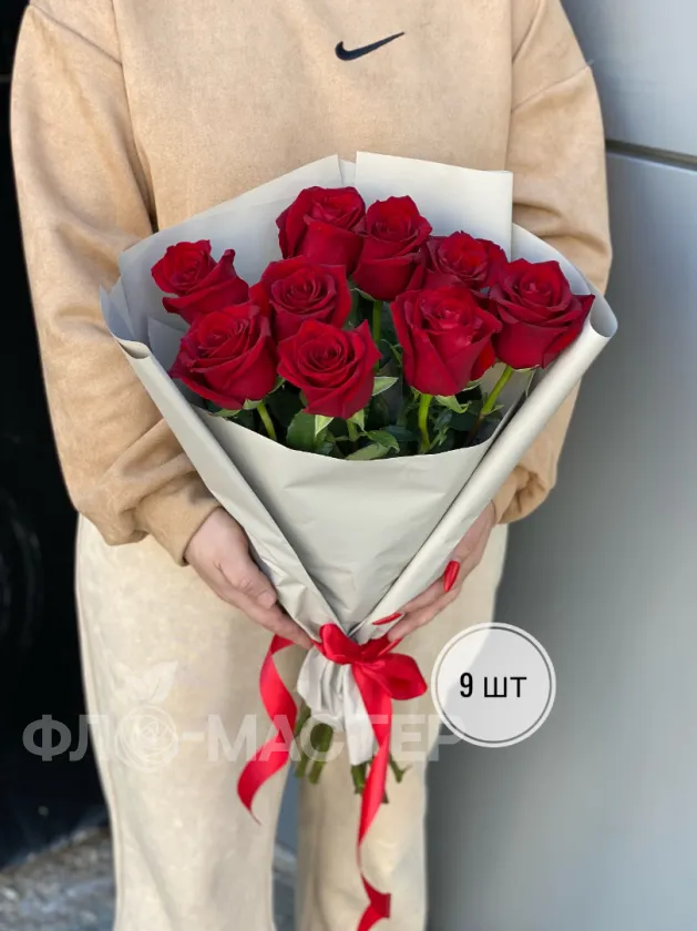 Букет красные розы Эквадор 50 см (3шт, 5шт, 7шт, 9шт, 11шт) 