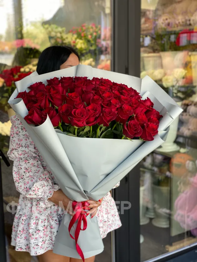 51 красная Эквадорская роза