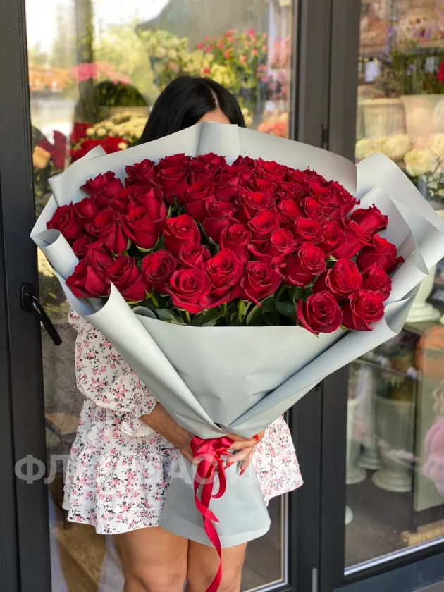 51 красная Эквадорская роза