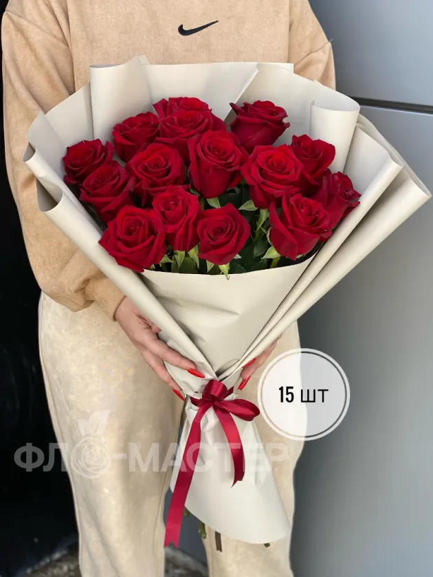 Букет красных роз Эквадор 50 см (15шт, 25шт, 35шт, 51шт)