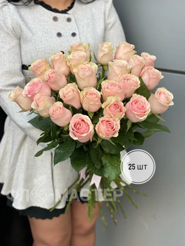 Розовая роза Эквадор 50 см (11шт, 15шт, 25шт, 35шт, 45шт)