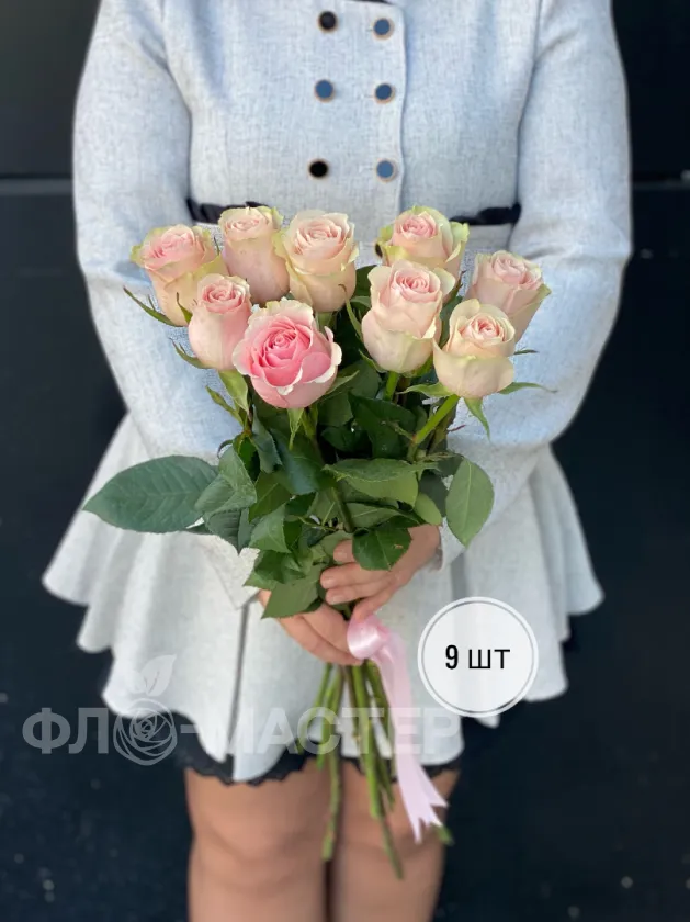 Розовая роза Эквадор 60 см (1шт, 3шт, 5шт, 7шт, 9шт)