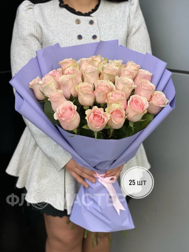 Букет розовых роз Эквадор 50 см (15шт, 25шт, 35шт, 45шт)