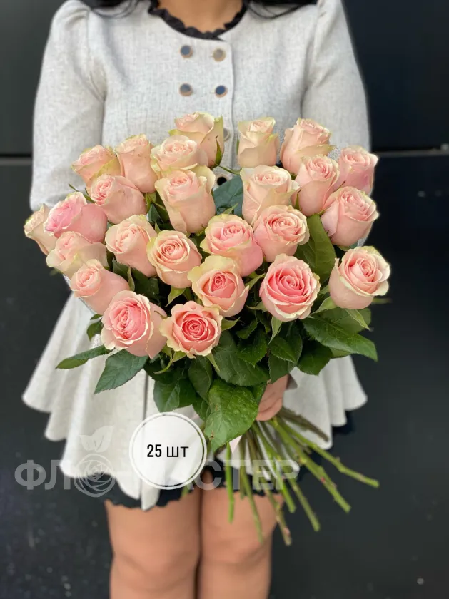 Розовые розы Эквадор 60 см (11шт, 15шт, 25шт, 35шт, 45шт) 