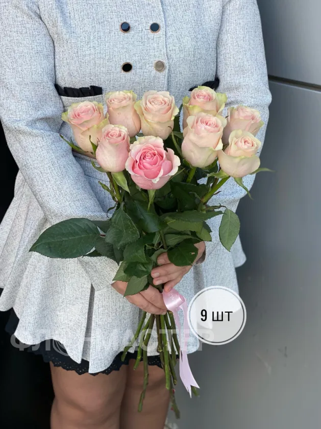 Розовые розы Эквадор 50 см (1шт, 3шт, 5шт, 7шт, 9шт)