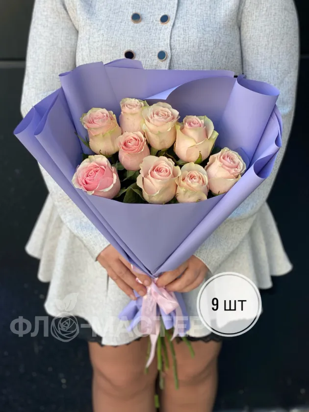 Букет розовых роз Эквадор 60 см (3шт, 5шт, 7шт, 9шт, 11шт)