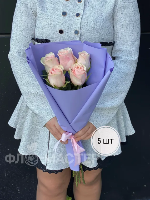 Букет розовых роз Эквадор 60 см (3шт, 5шт, 7шт, 9шт, 11шт)