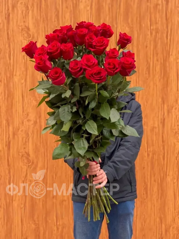 Красная роза 90см 25 шт (под заказ от 2-х часов, уточняйте у менеджера)