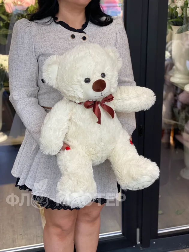 Мишка белый с бантом