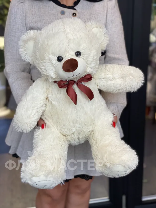 Мишка белый с бантом