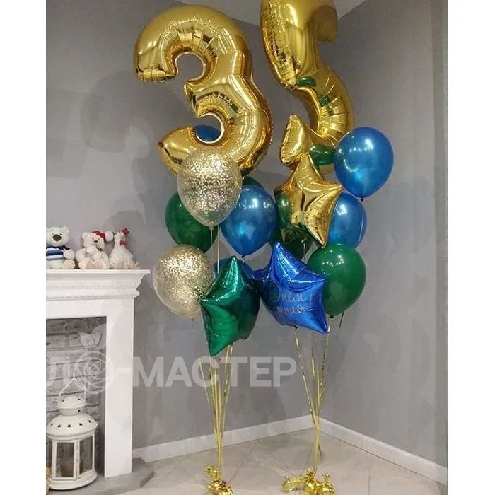 Сет шаров №10 с цифрой &laquo;35&raquo;