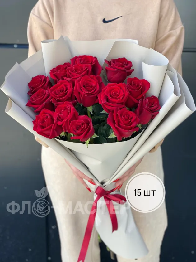 Букет красных роз Эквадор 60 см (15шт, 25шт,35шт,51шт)
