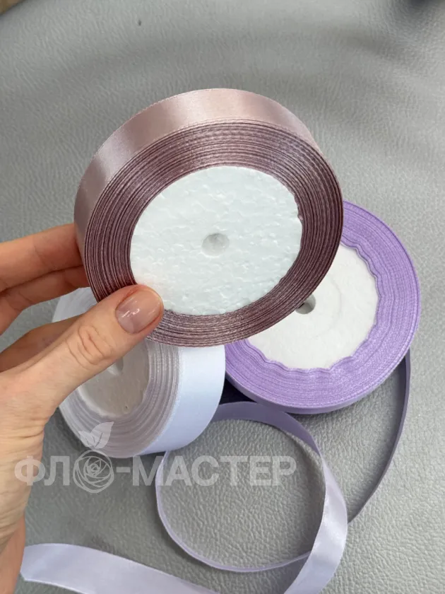 Атласная лента 1 рулон (цвета в ассортименте)