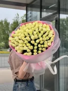 Белые розы 50 см 101шт 0