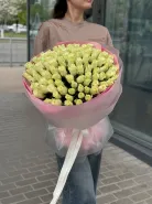 Белые розы 50 см 101шт 2