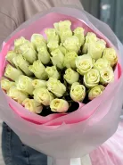 Белые розы 50см 35шт 1