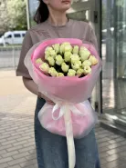 Белые розы 50см 25шт 2
