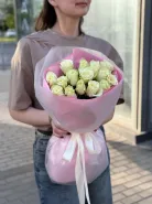 Белые розы 50см 15шт 2