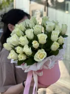 Коробка белых роз &laquo;S&raquo; 31шт 0