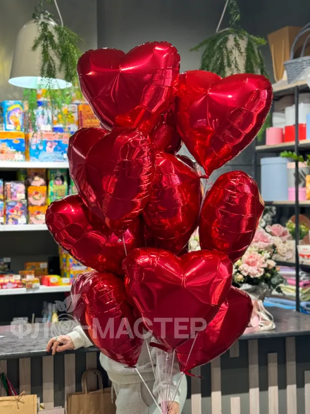 Шар красный &laquo;Сердце 11 шт&raquo;