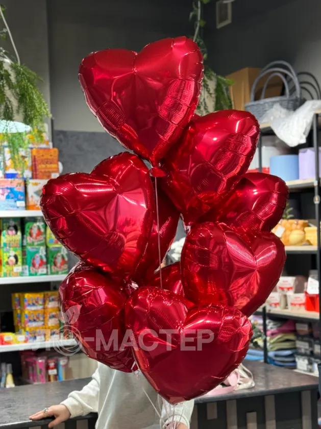 Шар красный &laquo;Сердце 9шт&raquo;