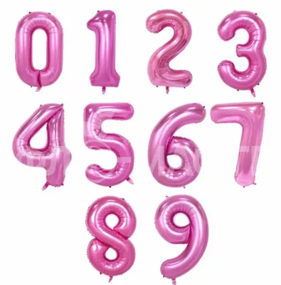 Шар розовый &laquo;Цифра&raquo;
