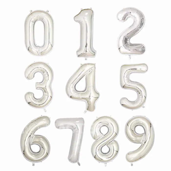 Шар серебро "Цифра"