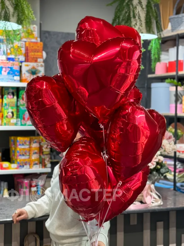 Шар красный  &laquo;Сердце 7 шт&raquo;