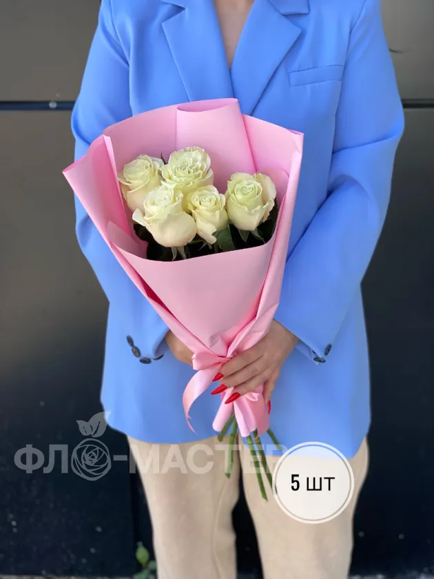 Букет белых роз Эквадор 60 см (3шт, 5шт, 7шт, 9шт, 11шт)