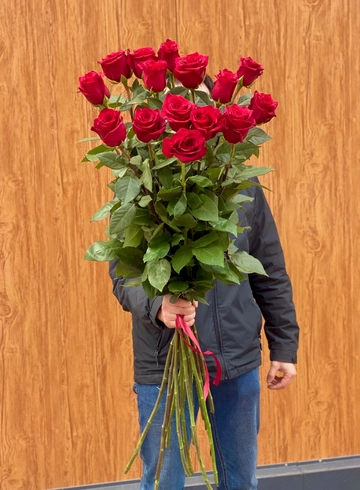 Метровая роза 15 шт (под заказ от 2-х часов, уточняйте у менеджера) от интернет-магазина цветов в 