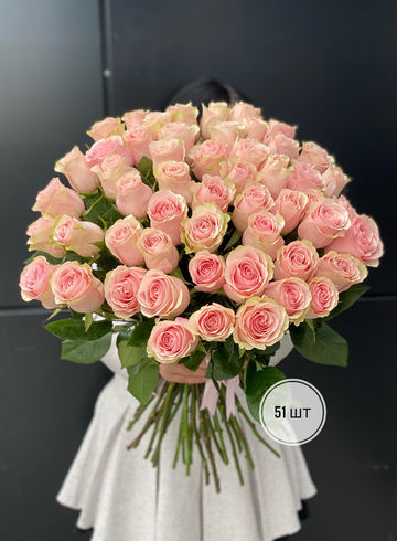 Розовая роза Эквадор 60 см (51шт, 75шт, 101шт) от интернет-магазина цветов в 
