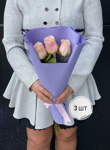 Букет розовых роз Эквадор 60 см (3шт, 5шт, 7шт, 9шт, 11шт) от интернет-магазина цветов в 