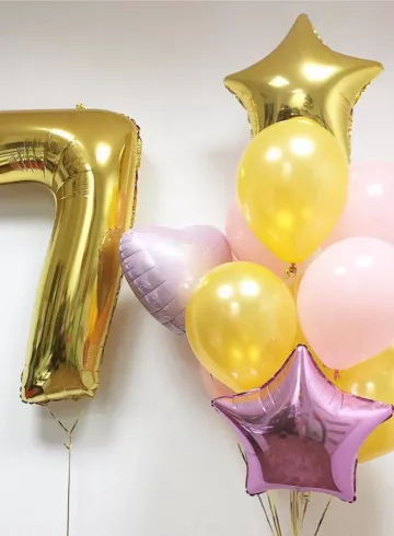 Сет шаров № 9 с цифрой «7» от интернет-магазина цветов в 