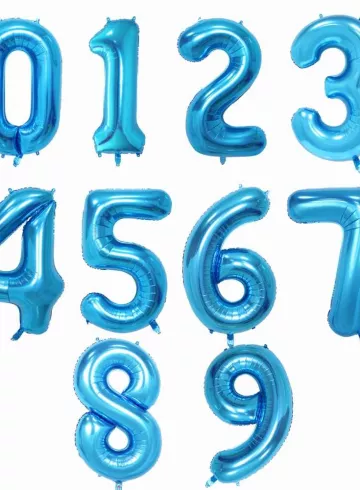 Шар синий  &laquo;Цифра&raquo; от интернет-магазина цветов в 