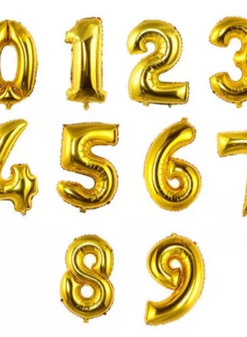 Шар золотой &laquo;Цифра&raquo; от интернет-магазина цветов в 