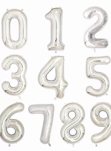 Шар серебро "Цифра" от интернет-магазина цветов в 